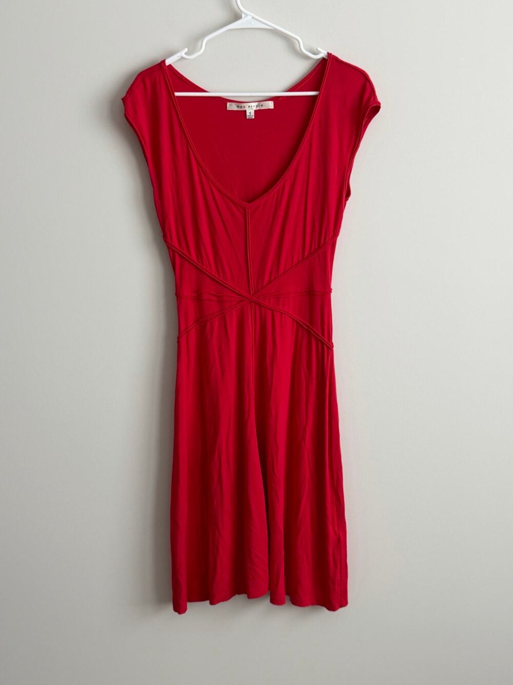 Max Studio Red Cap Sleeve Mini Dress Women’s Size Small